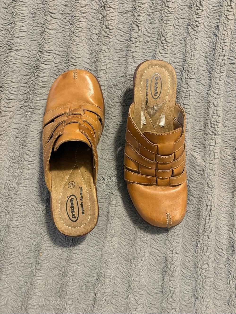 Dr. Scholl's Cognac Leather Woven Slide Mules - Picture 5 of 5